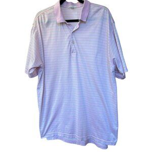 Peter Millar Men's Pink Green Cotton Polo Shirt Prince Williams Club XL Golf
